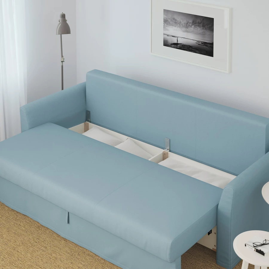 3-местный диван-кровать - IKEA HOLMSUND, 99x231см, голубой, ХОЛЬМСУНД ИКЕА (изображение №5)