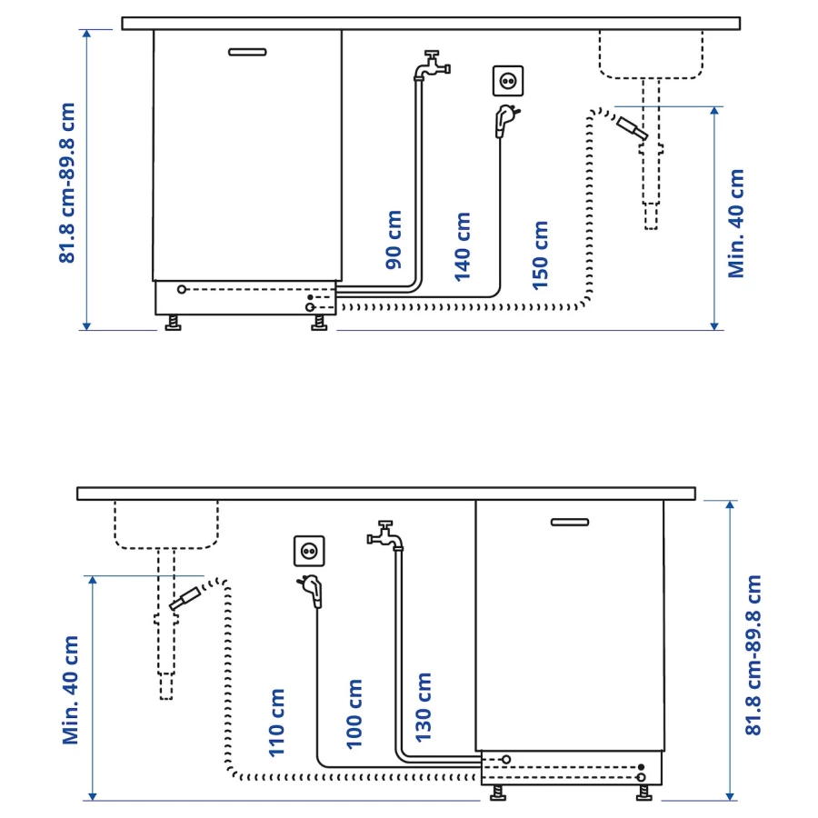Встраиваемая посудомоечная машина - HYGIENISK IKEA/ ХИГИЕНИСК ИКЕА,  82х60 см, белый (изображение №9)