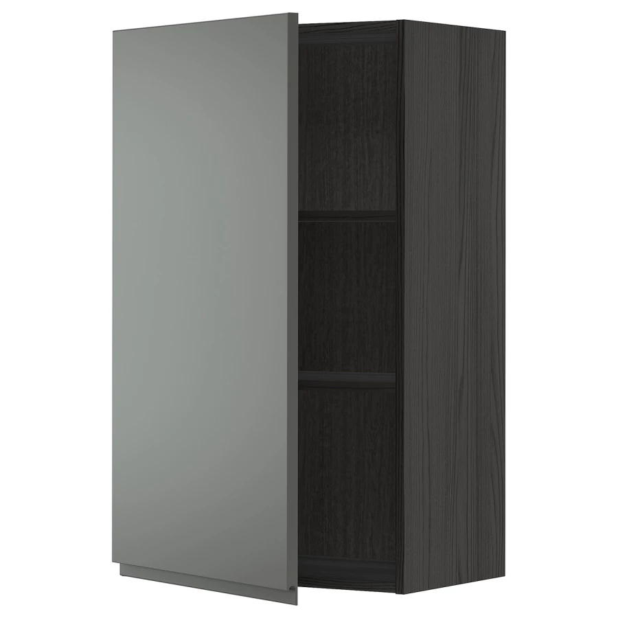 Навесной шкаф с полкой - METOD IKEA/ МЕТОД ИКЕА, 100х60 см, черный/темно-серый (изображение №1)