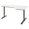 Угловой письменный стол (правый угол) - IKEA BEKANT, 160х110х65-85 см, белый/черный, БЕКАНТ ИКЕА