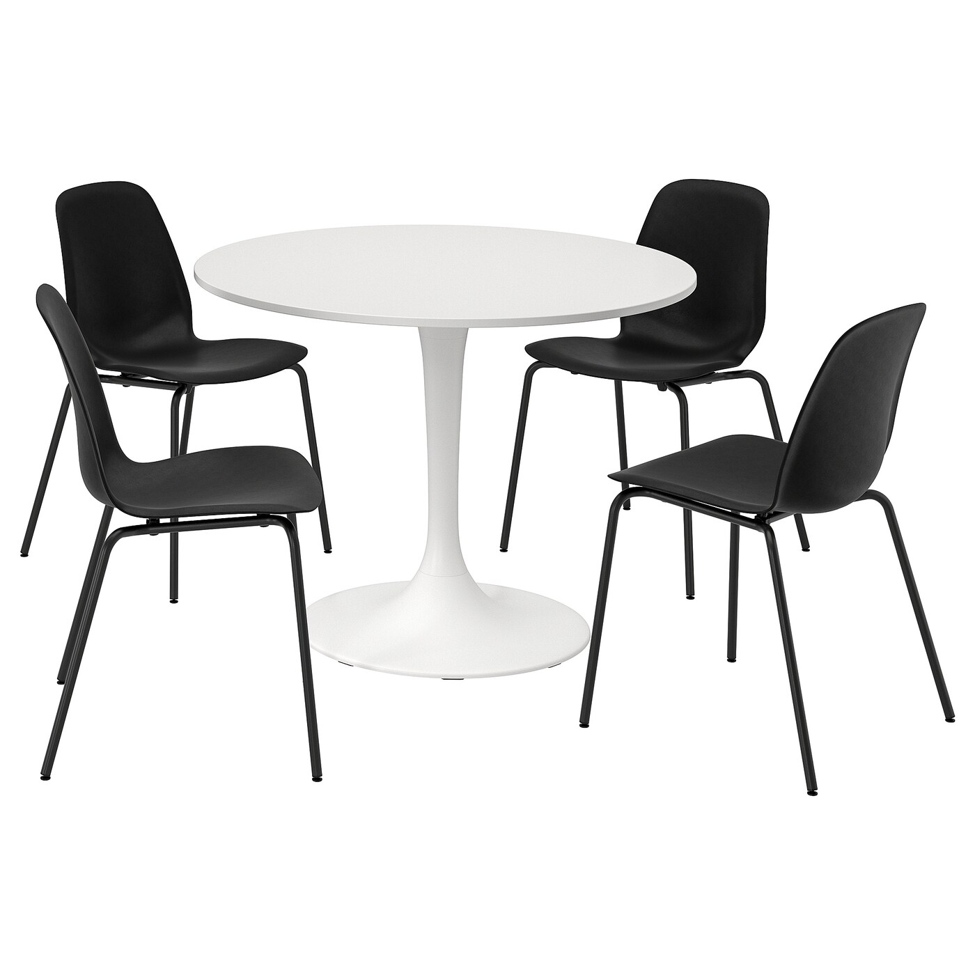 Кухонный стол - DOCKSTA/LIDÅS IKEA/ ДОКСТА/ЛИДОС ИКЕА, 103х75 см, белый/черный
