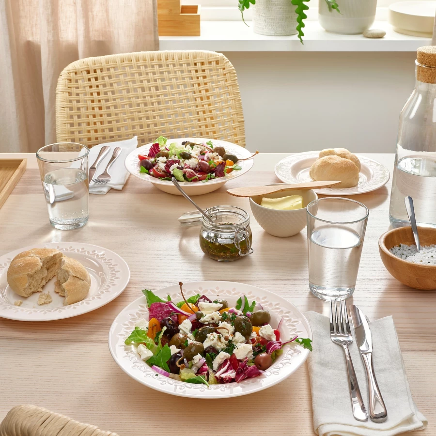 Набор тарелок, 4 шт. - IKEA PARADISISK, 22 см, белый, ПАРАДИСИСК ИКЕА (изображение №3)