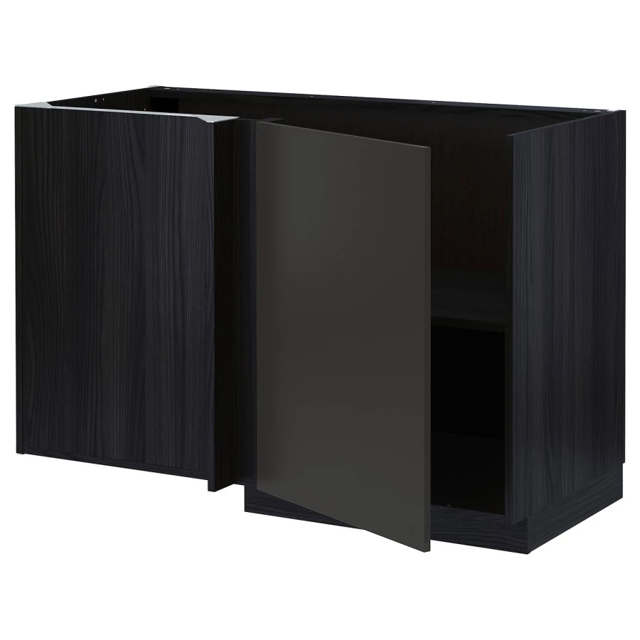 Напольный шкаф - METOD IKEA/ МЕТОД ИКЕА,  128х68 см, черный (изображение №1)