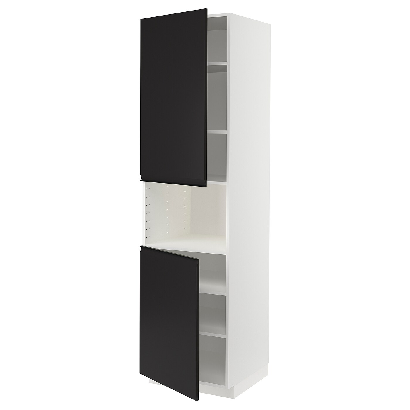 Высокий шкаф - IKEA METOD/МЕТОД ИКЕА, 220х60х60 см, белый/черный