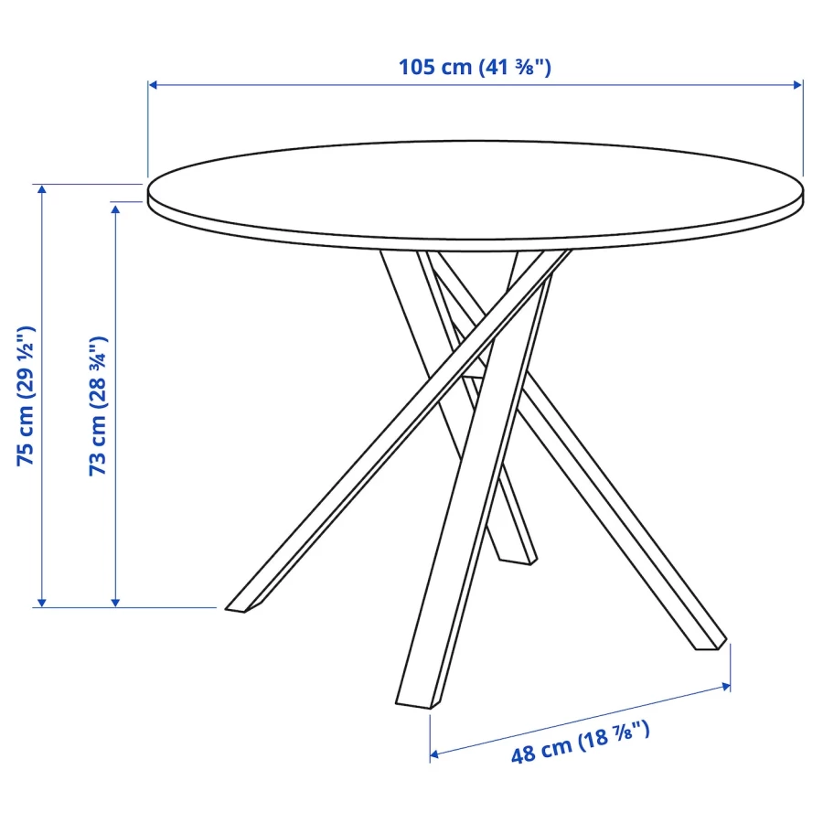 Стол и 4 стула - IKEA MARIEDAMM / LILLÅNÄS / ИКЕА МАРИЕДАММ/ЛИЛЬЯНАС, черный, имитация мрамора (изображение №4)