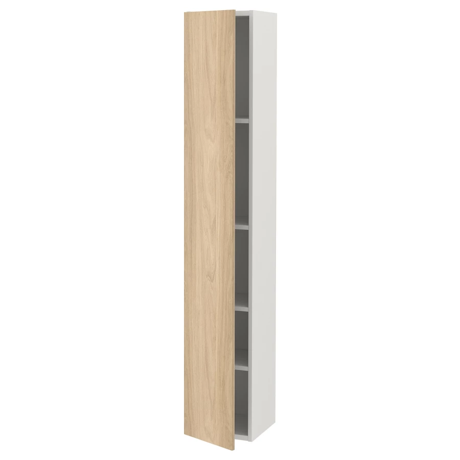 Высокий шкаф с дверцами - ENHET IКЕА/ ЭНХЕТ ИКЕА, 180х30х32 см, бежевый/белый (изображение №1)