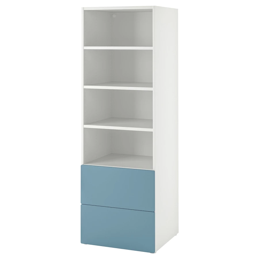 Гардероб - IKEA SMÅSTAD/SMASTAD/СМОСТАД ИКЕА,  181х60 см, белый/синий (изображение №1)