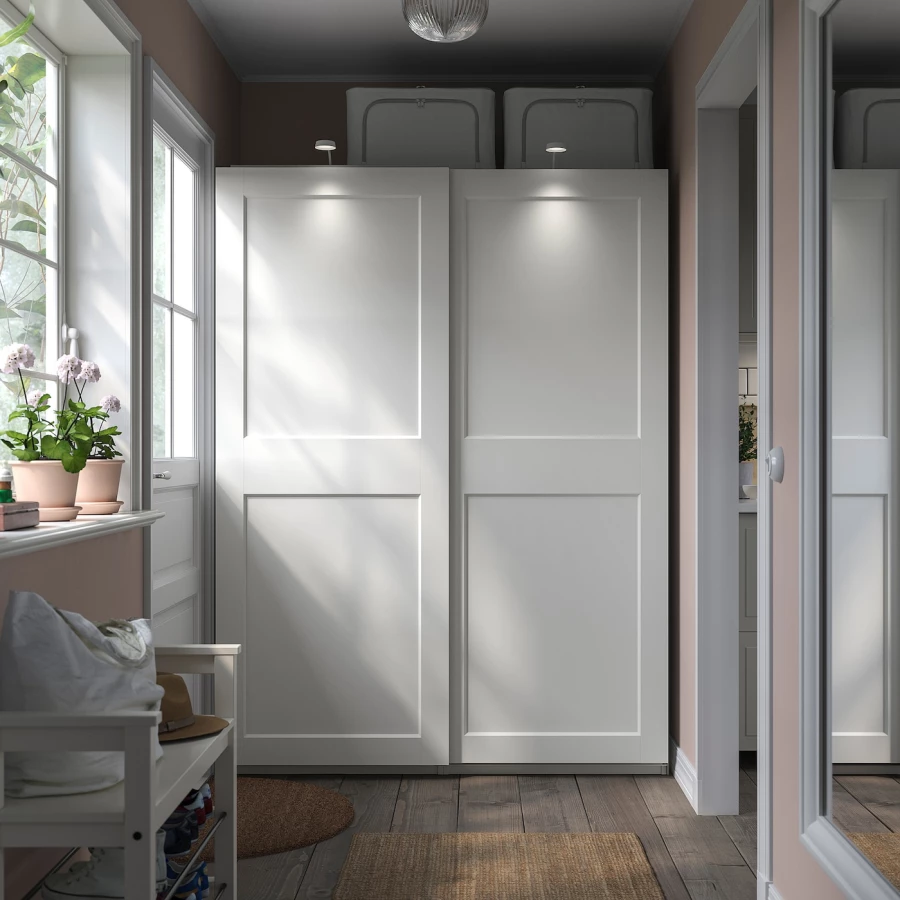 Пара рам раздвижных дверей - GRIMO IKEA/ ГРИМО ИКЕА, 150х201 см, белый (изображение №2)