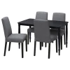 Стол и 4 стула - DANDERYD / BERGMUND IKEA/ ДАНДЕРИД/БЕРГМУНД  ИКЕА, 130х80х75 см, черный/серый