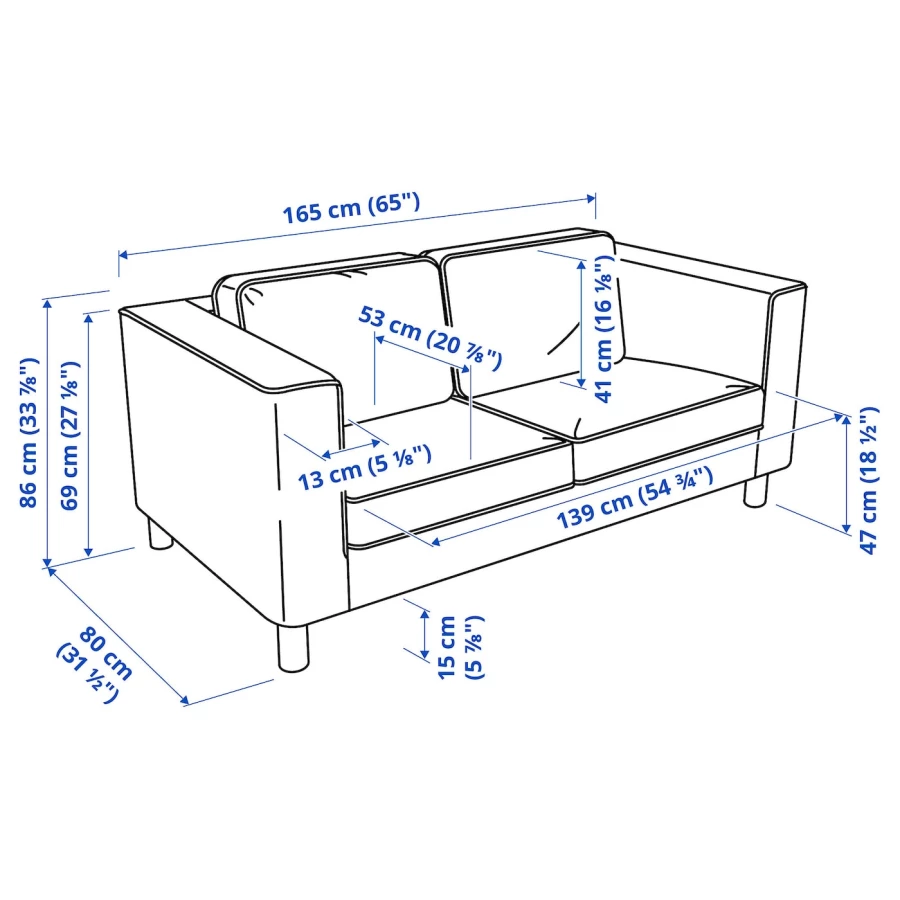 2-местный диван - IKEA PÄRUP/PARUP/ПЭРУП ИКЕА, 165х80х69 см, белый (изображение №7)