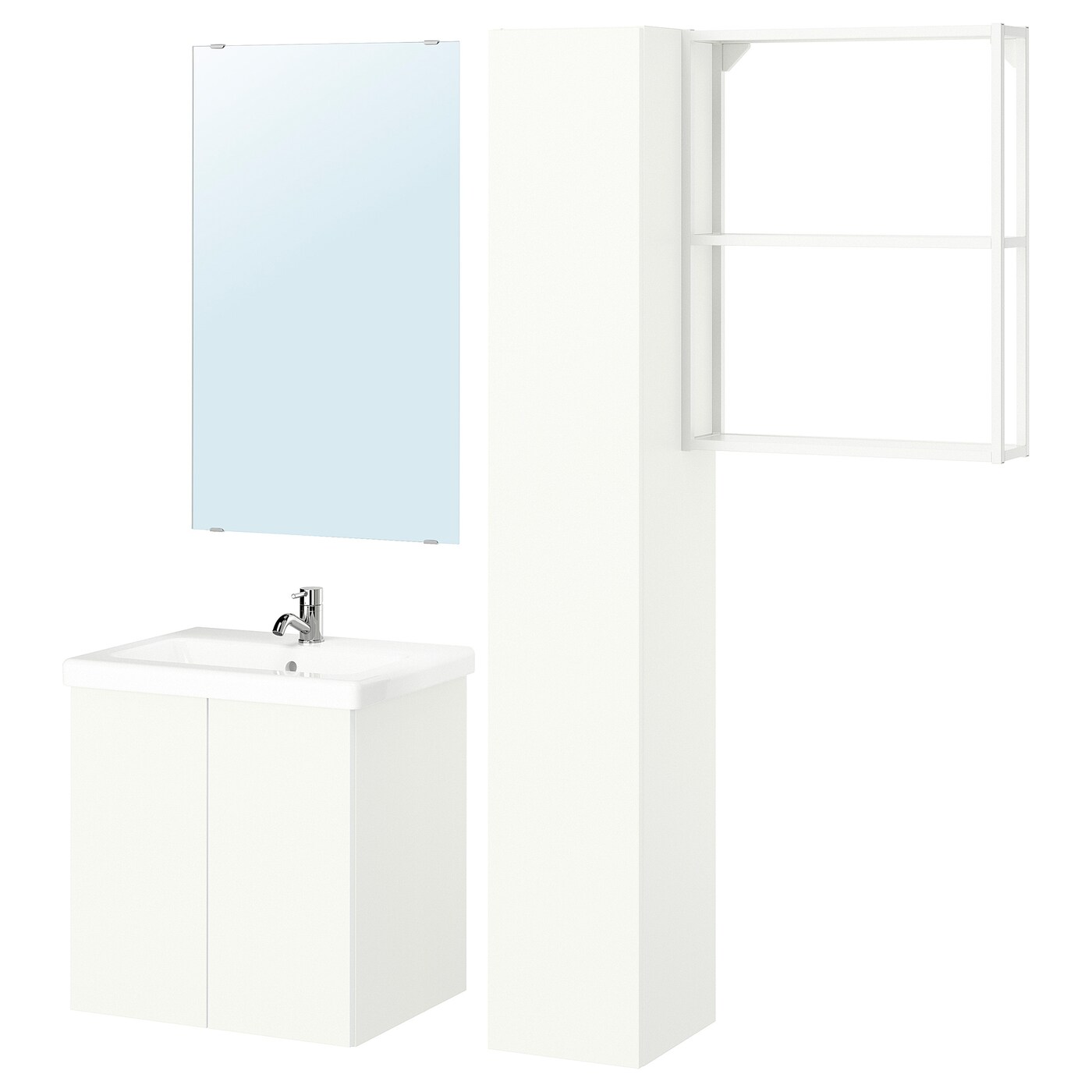 Комбинация для ванной - IKEA ENHET, 64х43х65 см, белый, ЭНХЕТ ИКЕА