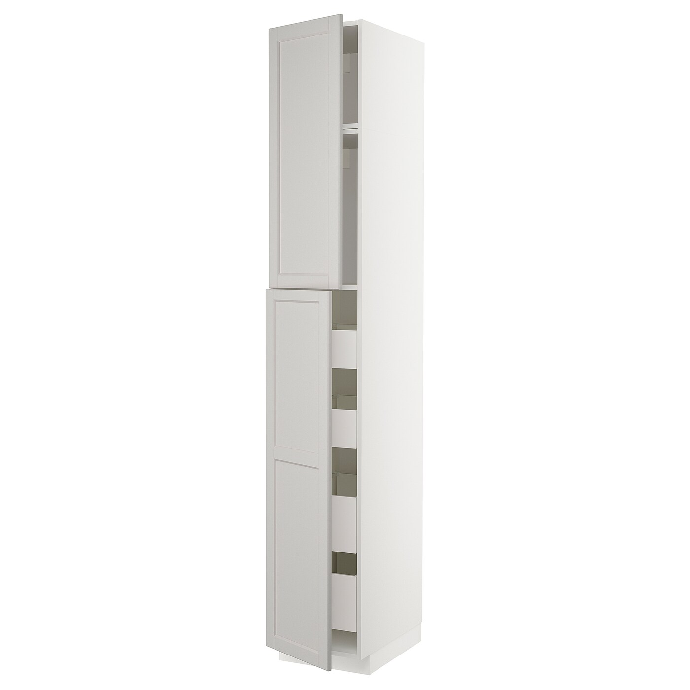 Высокий шкаф - IKEA METOD/MAXIMERA/МЕТОД/МАКСИМЕРА ИКЕА, 240х60х40 см, серый/белый
