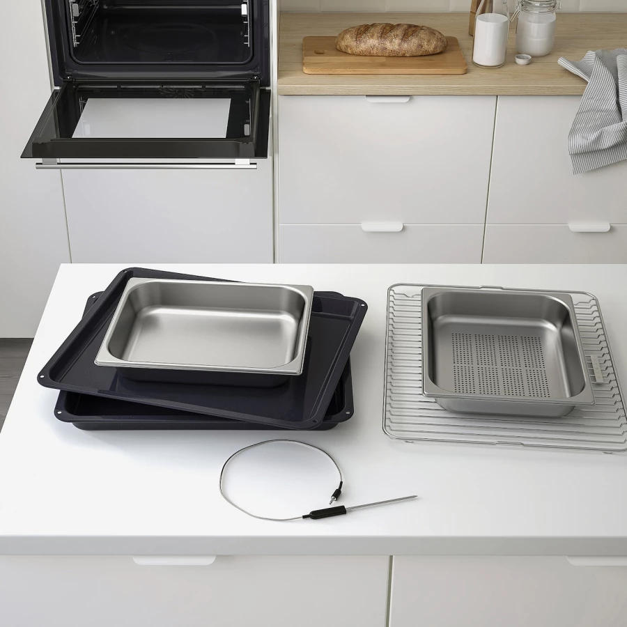 Паровая печь - MUTEBO IKEA/ МУТЕБО ИКЕА,  59,5х59,4 см,  черный/ серебристый (изображение №7)