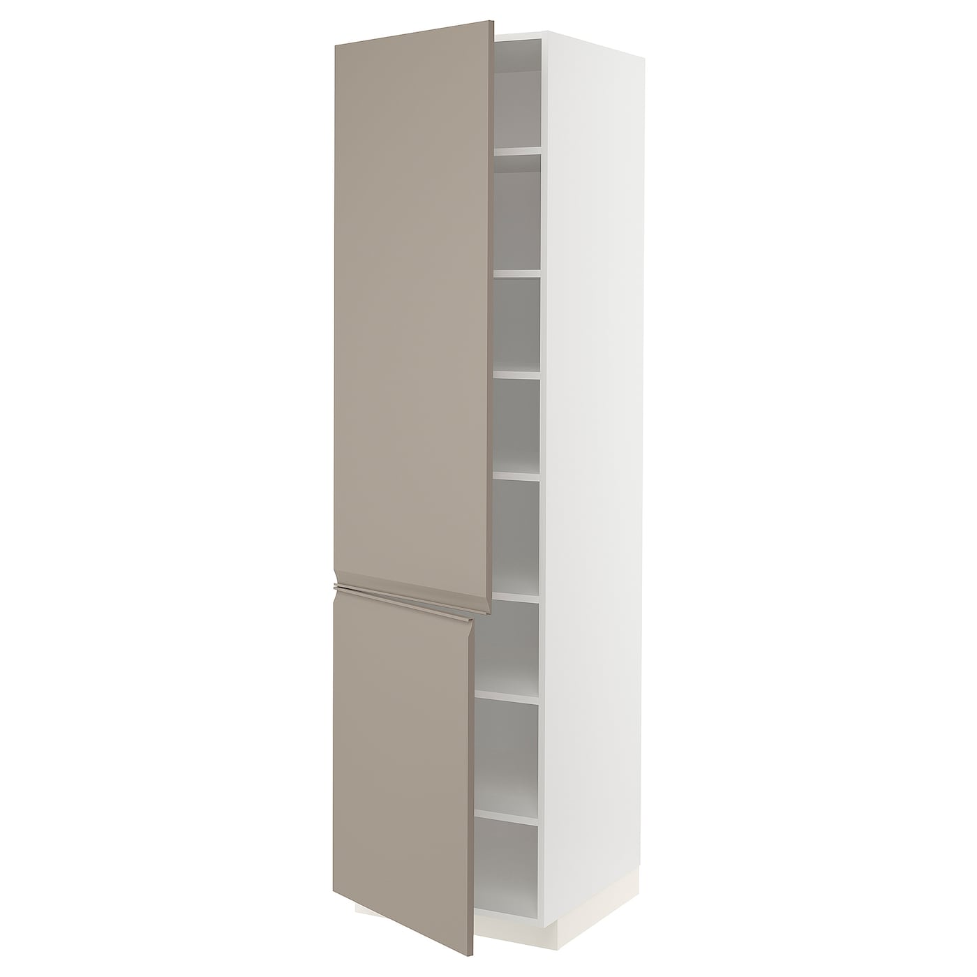 Высокий шкаф - IKEA METOD/МЕТОД ИКЕА, 220х60х60 см, белый/темно-бежевый