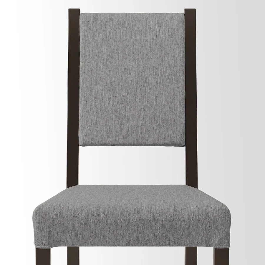 Стул деревянный с мягкой спинкой - IKEA STEFAN, 90х42х49 см, черно-коричневый/серый, СТЕФАН ИКЕА (изображение №4)