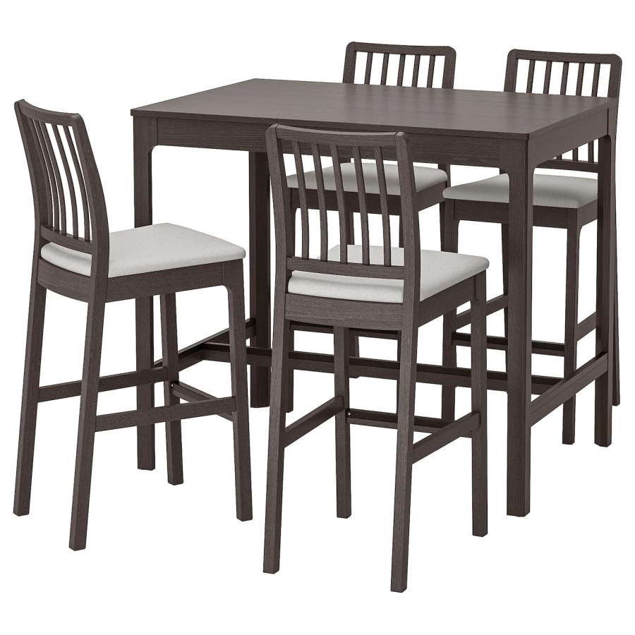 Комплект барного стола и барных стульевт - EKEDALEN IKEA/ЭКЕДАЛЕТ ИКЕА, 120 см, коричневый (изображение №1)