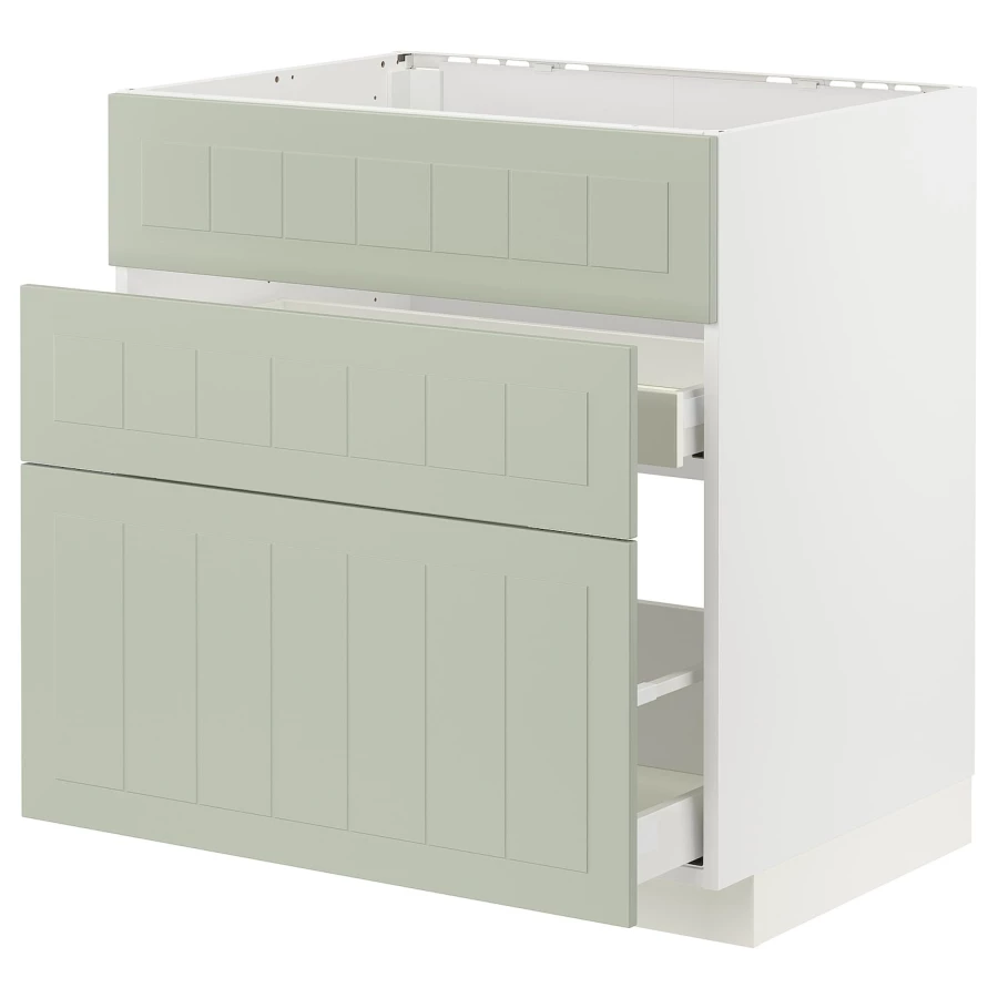 Напольный кухонный шкаф  - IKEA METOD MAXIMERA, 88x61,9x80см, белый/светло-серый, МЕТОД МАКСИМЕРА ИКЕА (изображение №1)