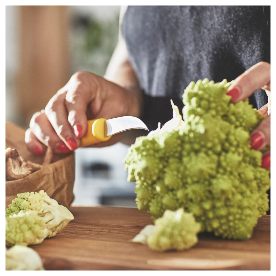 Нож для овощей - IKEA UPPFYLLD, 18см, зеленый/оранжевый/светло-серый, УППФИЛЛД ИКЕА (изображение №6)