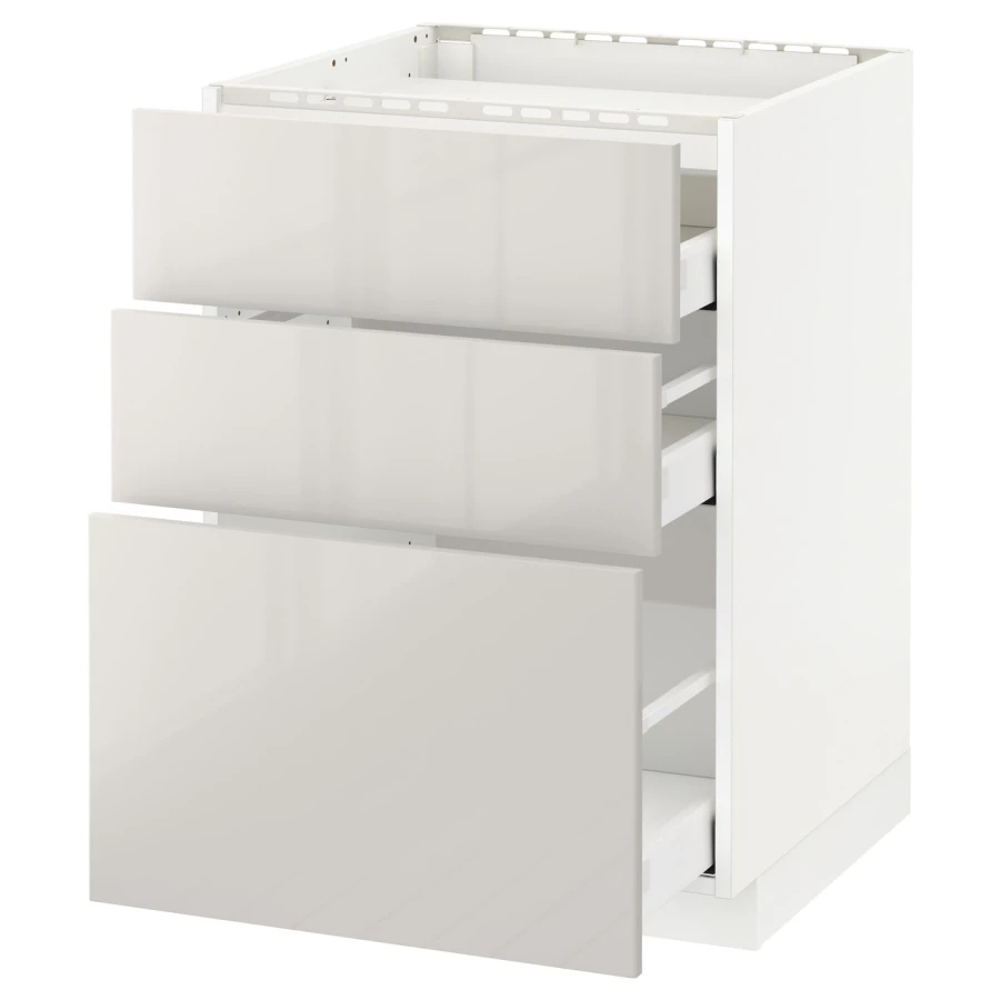 Напольный шкаф - IKEA METOD MAXIMERA, 88x62x60см, белый/светло-серый, МЕТОД МАКСИМЕРА ИКЕА (изображение №1)