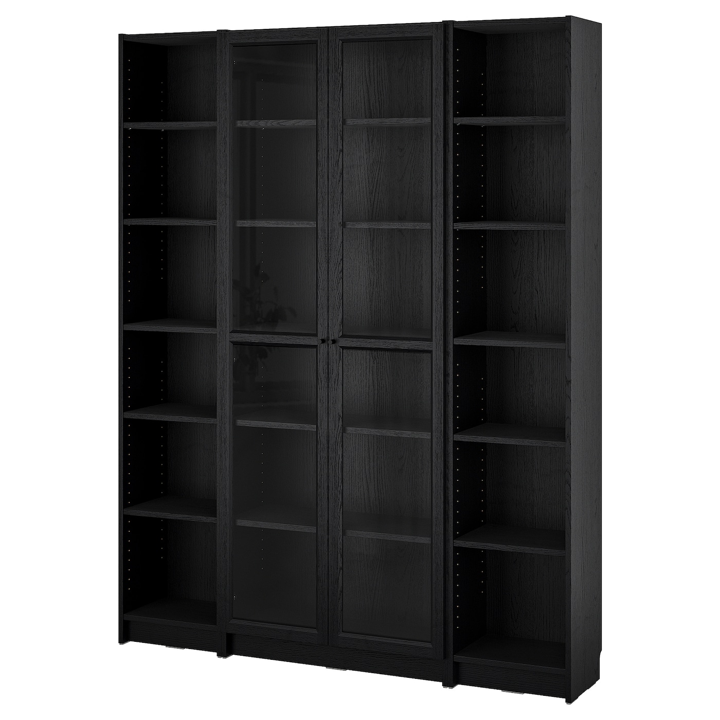 Книжный шкаф -  BILLY / OXBERG IKEA/ БИЛЛИ/ ОКСБЕРГ ИКЕА, 160х202 см, черный