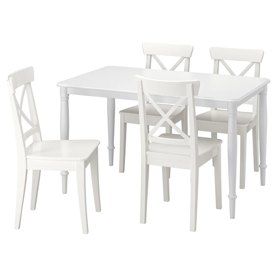 Стол и 4 стула - DANDERYD / INGOLF IKEA / ДАНДЕРИД/ ИНГОЛЬФ ИКЕА, 130х80х75  см,  белый (изображение №1)