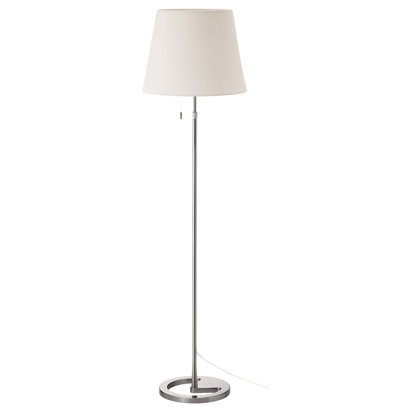 Торшер - NYFORS IKEA/ НИФОРС ИКЕА, 168 см, серебристый/белый