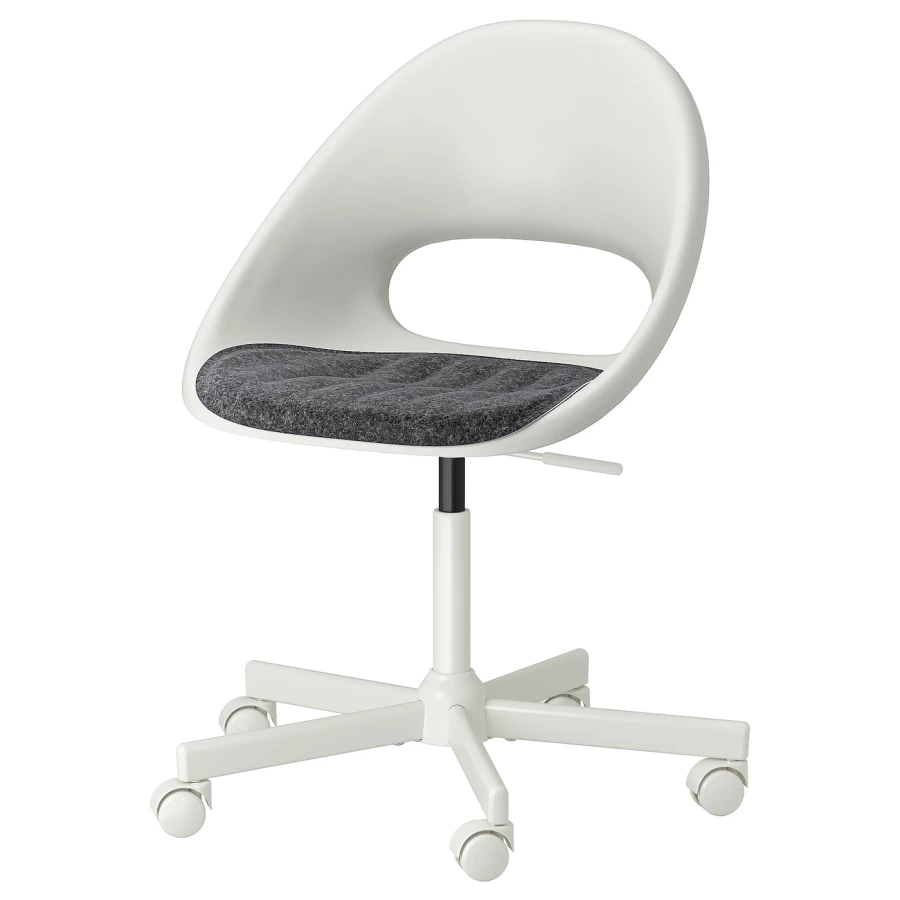 Офисный стул - IKEA LOBERGET/MALSKÄR/MALSKAR, 67x67x90см, белый, ЛОБЕРГЕТ МАЛЬСКАР ИКЕА (изображение №1)