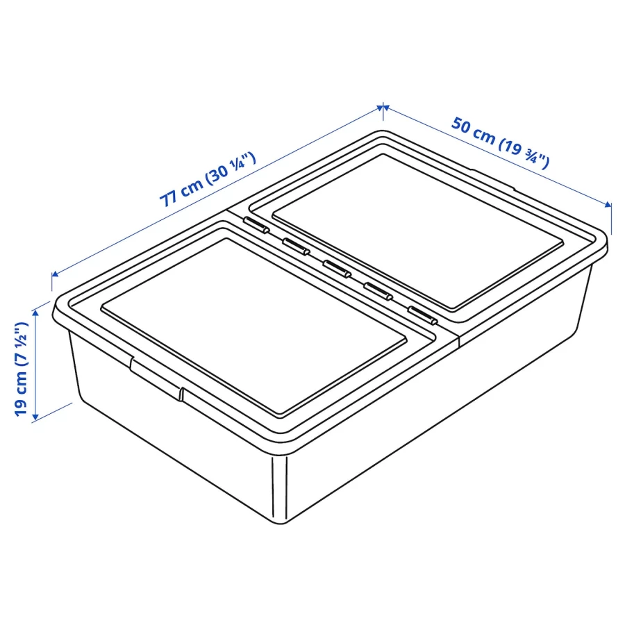 Коробка с крышкой - SOCKERBIT IKEA/ СОККЕРБИТ ИКЕА, 50x77x19 см, белый (изображение №5)