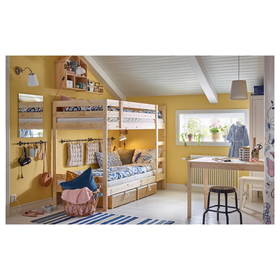 Кровать двухъярусная - IKEA MYDAL/ МИДАЛ ИКЕА, 90x200 см, коричневый (изображение №4)
