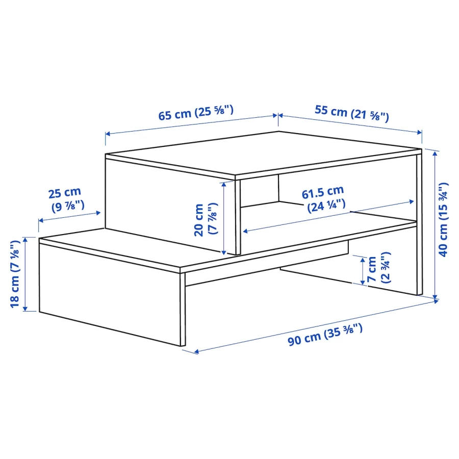 Журнальный стол - HOLMERUD IKEA/ ХОЛМЕРУД ИКЕА, 90x55 см, коричневый (изображение №5)