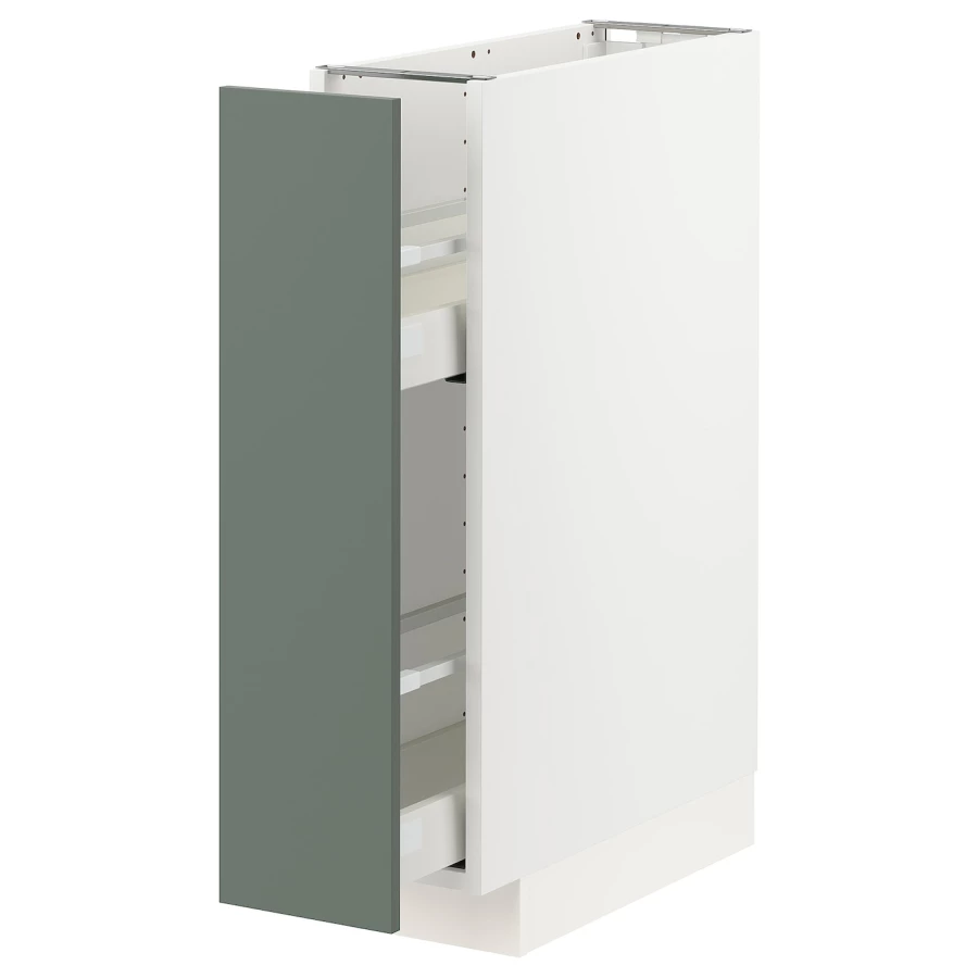 Напольный кухонный шкаф  - IKEA METOD MAXIMERA, 88x62x20см, белый/серо-зеленый, МЕТОД МАКСИМЕРА ИКЕА (изображение №1)