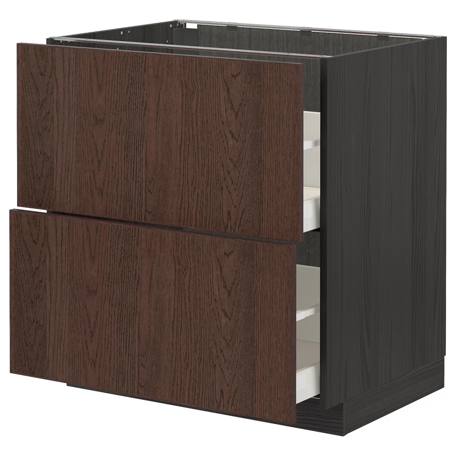 Напольный шкаф  - IKEA METOD MAXIMERA, 88x61,6x80см, черный/коричневый, МЕТОД МАКСИМЕРА ИКЕА (изображение №1)