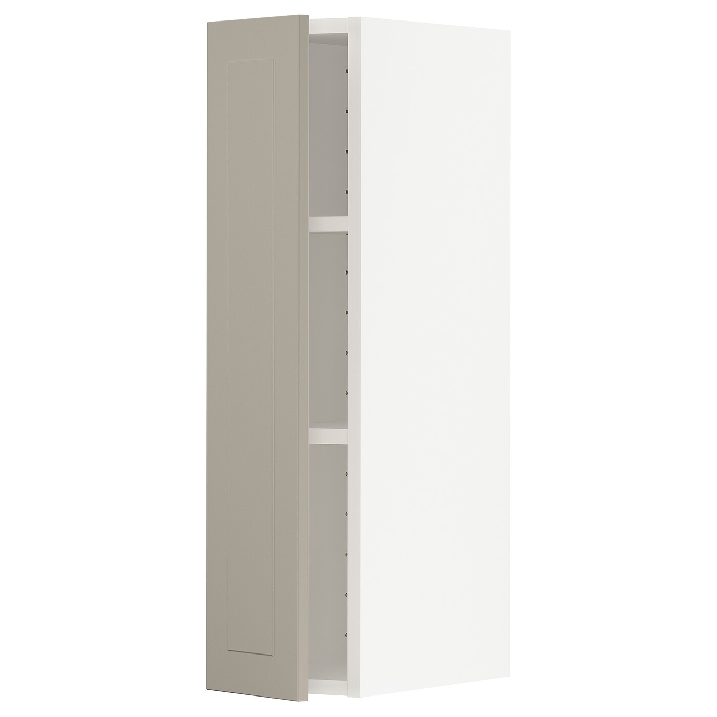 Навесной шкаф с полкой - METOD IKEA/ МЕТОД ИКЕА, 80х20 см, белый/светло-коричневый