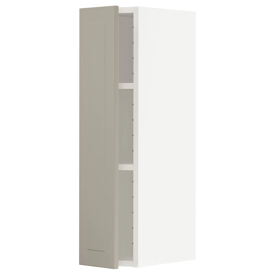 Навесной шкаф с полкой - METOD IKEA/ МЕТОД ИКЕА, 80х20 см, белый/светло-коричневый (изображение №1)