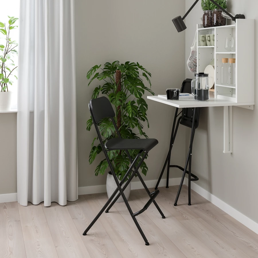 Кухонный стол - NORBERG/FRANKLIN IKEA/ НОРБЕРГ/ ФРАНКЛИН ИКЕЕА,129х41х10 см, белый/черный (изображение №2)