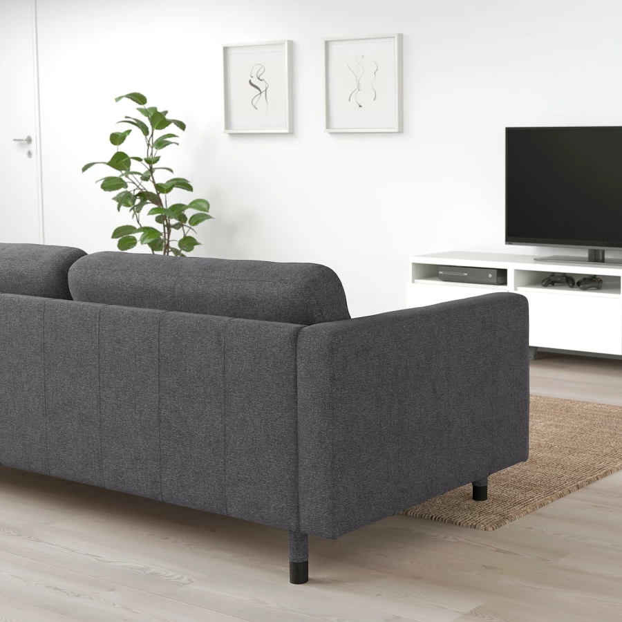 2-местный диван - IKEA LANDSKRONA/ЛАНДСКРОНА ИКЕА, 78х89х164 см, темно-серый (изображение №3)