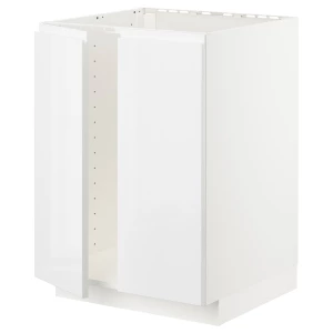 Шкаф под раковину/2 дверцы - METOD IKEA/ МЕТОД ИКЕА, 88х60  см,  белый