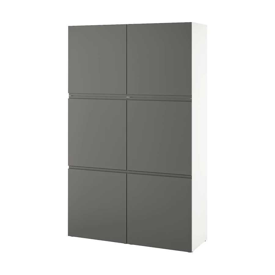 Комбинация для хранения - IKEA BESTÅ/BESTA/ БЕСТА/БЕСТО ИКЕА ,120x42x193 см, серый (изображение №1)