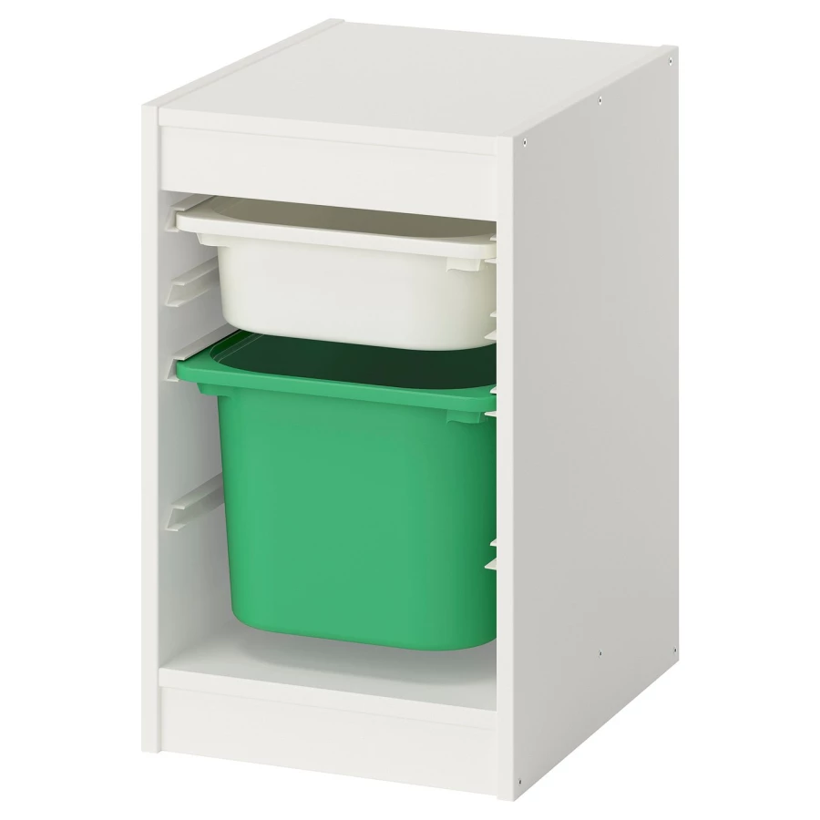 Шкаф с ящиком IKEA TROFAST/ТРУФАСТ ИКЕА, 34х44х56 см, белый/зеленый (изображение №1)