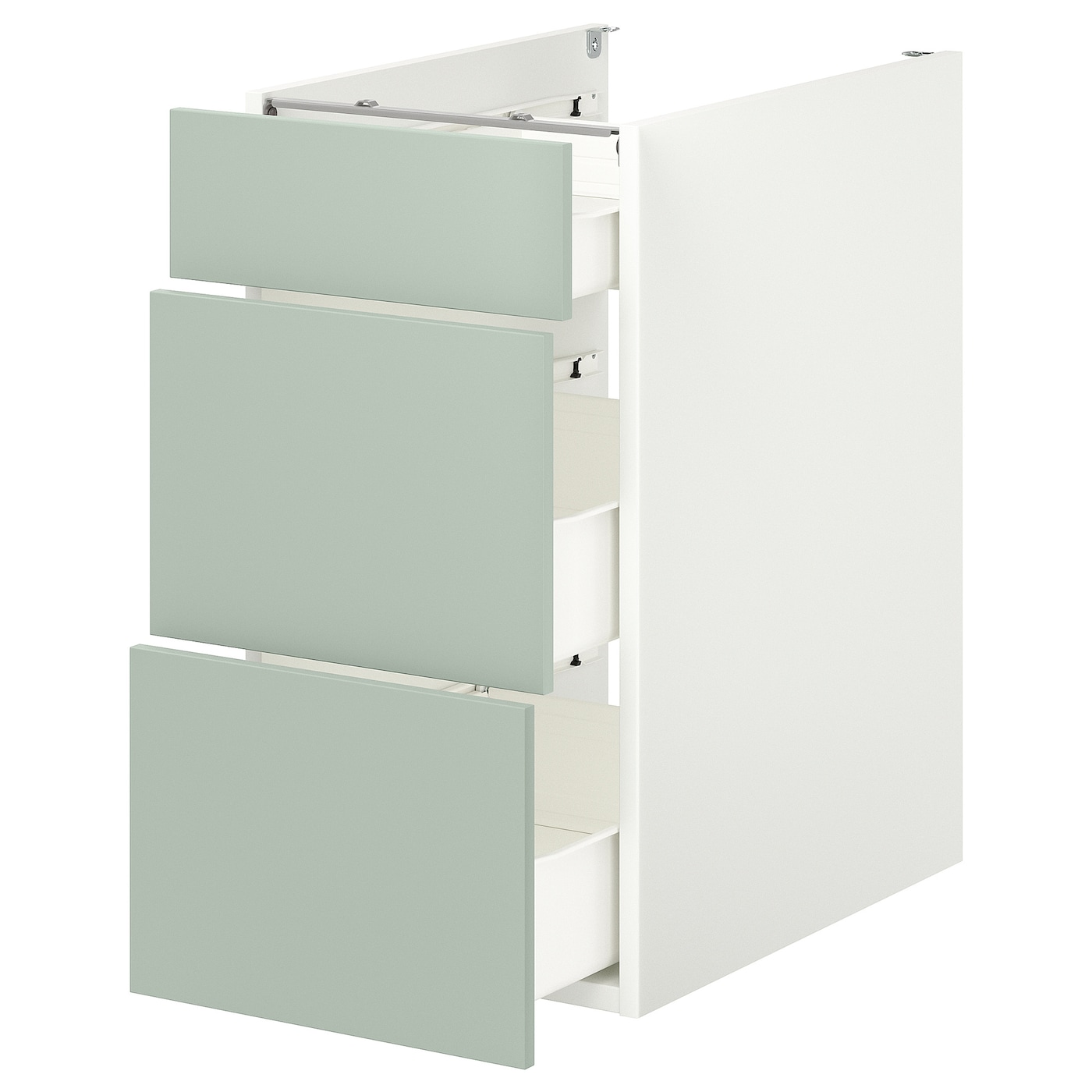 Напольный шкаф с ящиками - IKEA ENHET, 75x62x40см, белый/светло-серый, ЭХНЕТ ИКЕА
