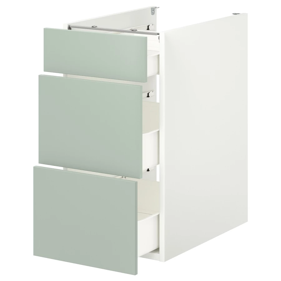 Напольный шкаф с ящиками - IKEA ENHET, 75x62x40см, белый/светло-серый, ЭХНЕТ ИКЕА (изображение №1)