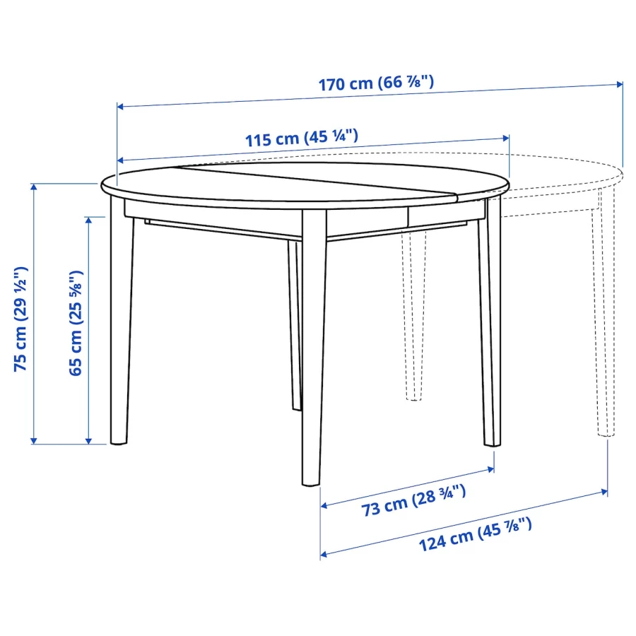 Раздвижной стол - IKEA SKANSNÄS/SKANSNAS, 75х115 см,  бежевый, СКАНСЭС ИКЕА (изображение №4)