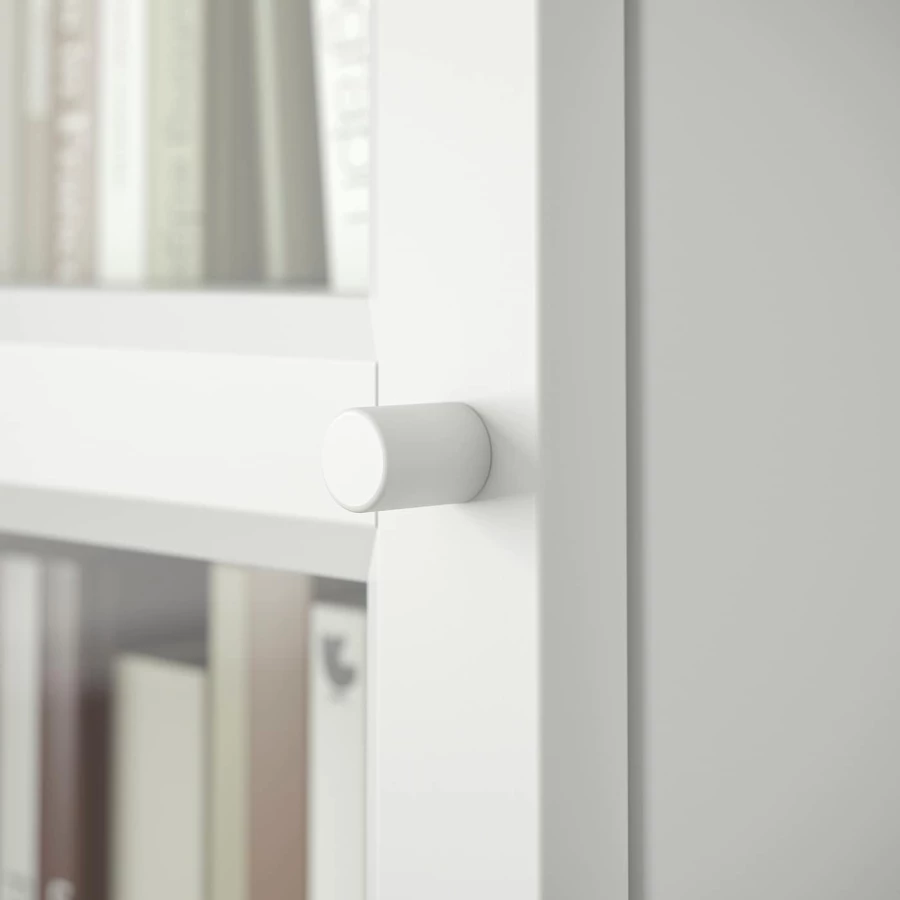 Книжный шкаф со стеклянной дверцей - BILLY/OXBERG IKEA/БИЛЛИ/ОКСБЕРГ ИКЕА, 30х40х237 см, белый (изображение №6)