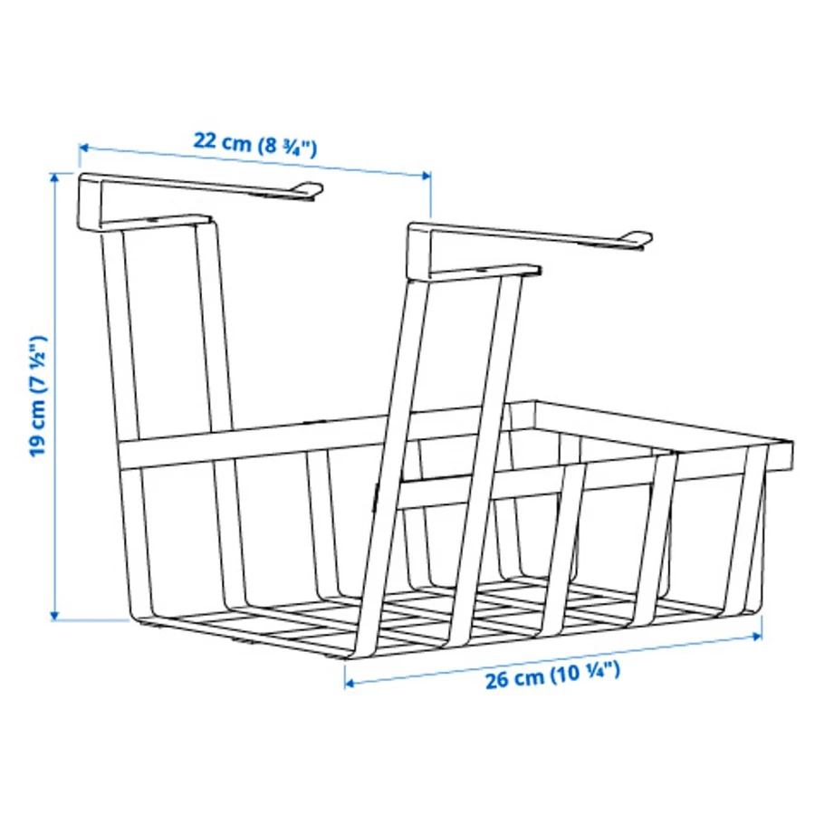 Органайзер подвесной - PÅLYCKE /PАLYCKE  IKEA/ПОЛЮККЕ   ИКЕА, 22х26х19  см, белый (изображение №5)