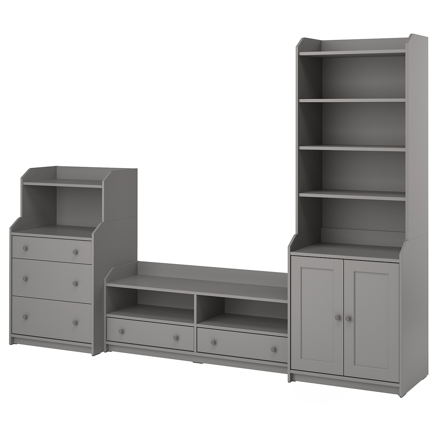 Шкаф для ТВ - IKEA HAUGA, 199x46x277см, серый, ХАУГА ИКЕА