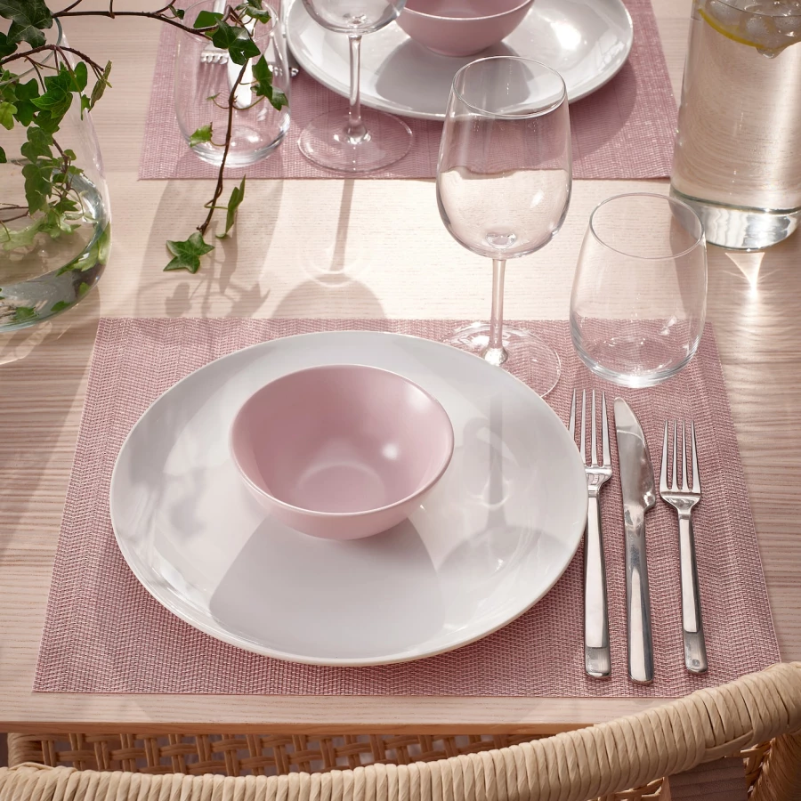 Салфетка сервировочная - IKEA FLYGFISK, 38x30cм, розовый, ФЛЮГФИСК ИКЕА (изображение №3)