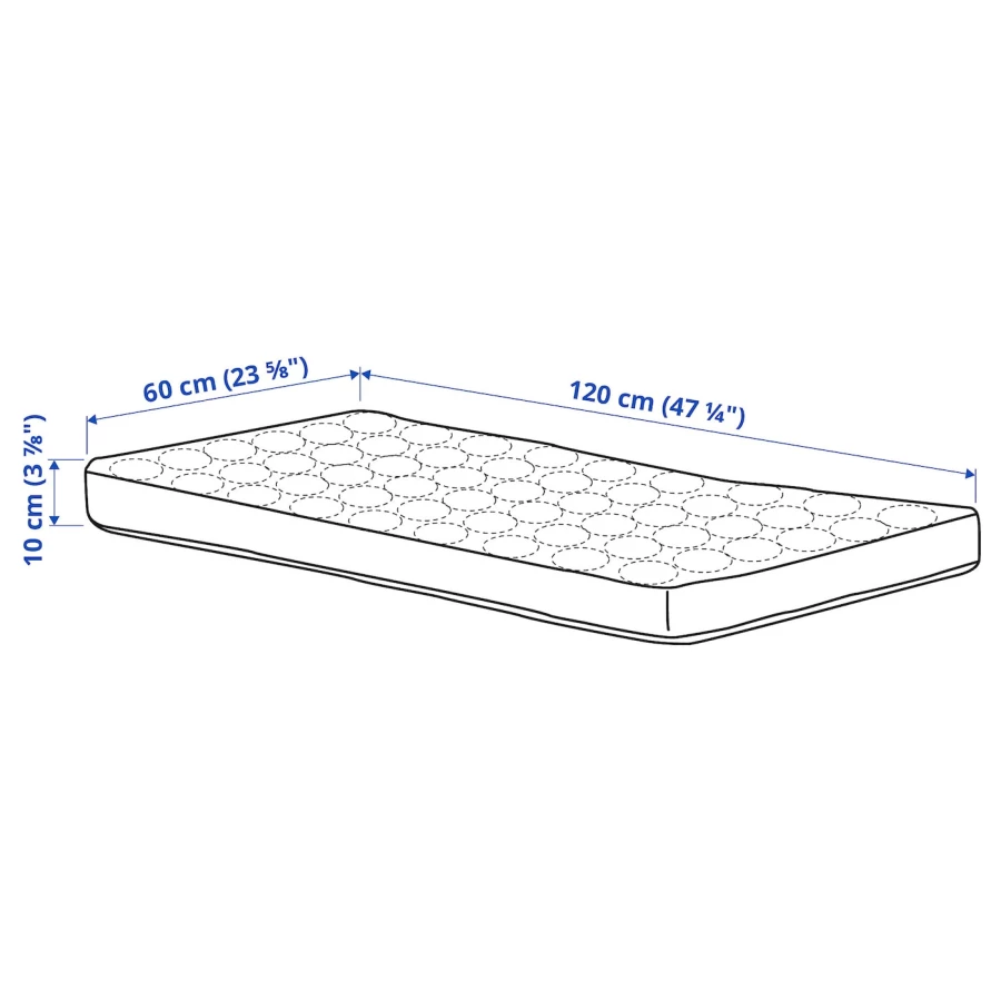 Матрас для детской кроватки - HIMLAVALV 3D IKEA/ ХИМЛАВАЛВЕТ 3Д ИКЕА, 120х60 см, белый (изображение №7)