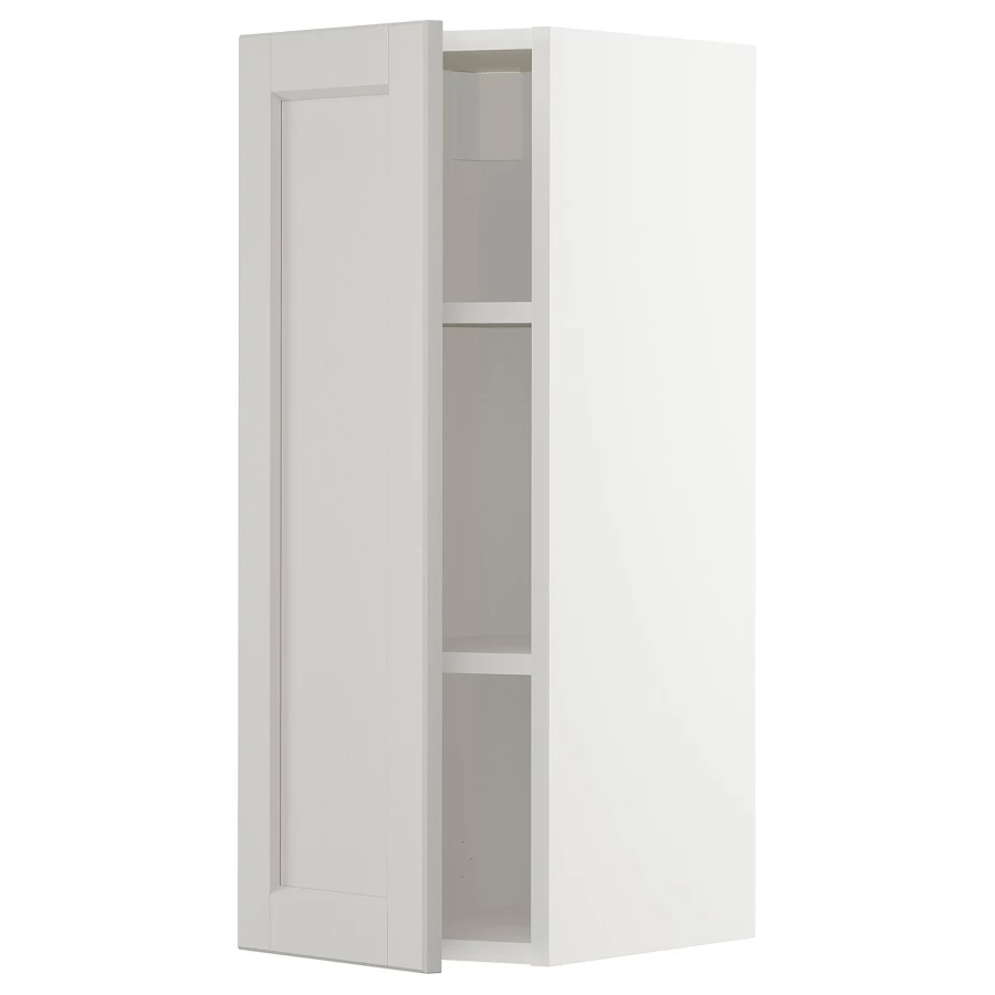 Навесной шкаф с полкой - METOD IKEA/ МЕТОД ИКЕА, 80х30 см, белый/светло-серый (изображение №1)