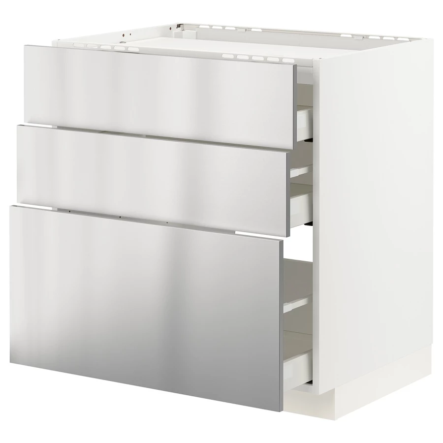 Напольный 3-дверный шкаф  - IKEA METOD MAXIMERA, 88x61,6x80см, светло-серый, МЕТОД МАКСИМЕРА ИКЕА (изображение №1)
