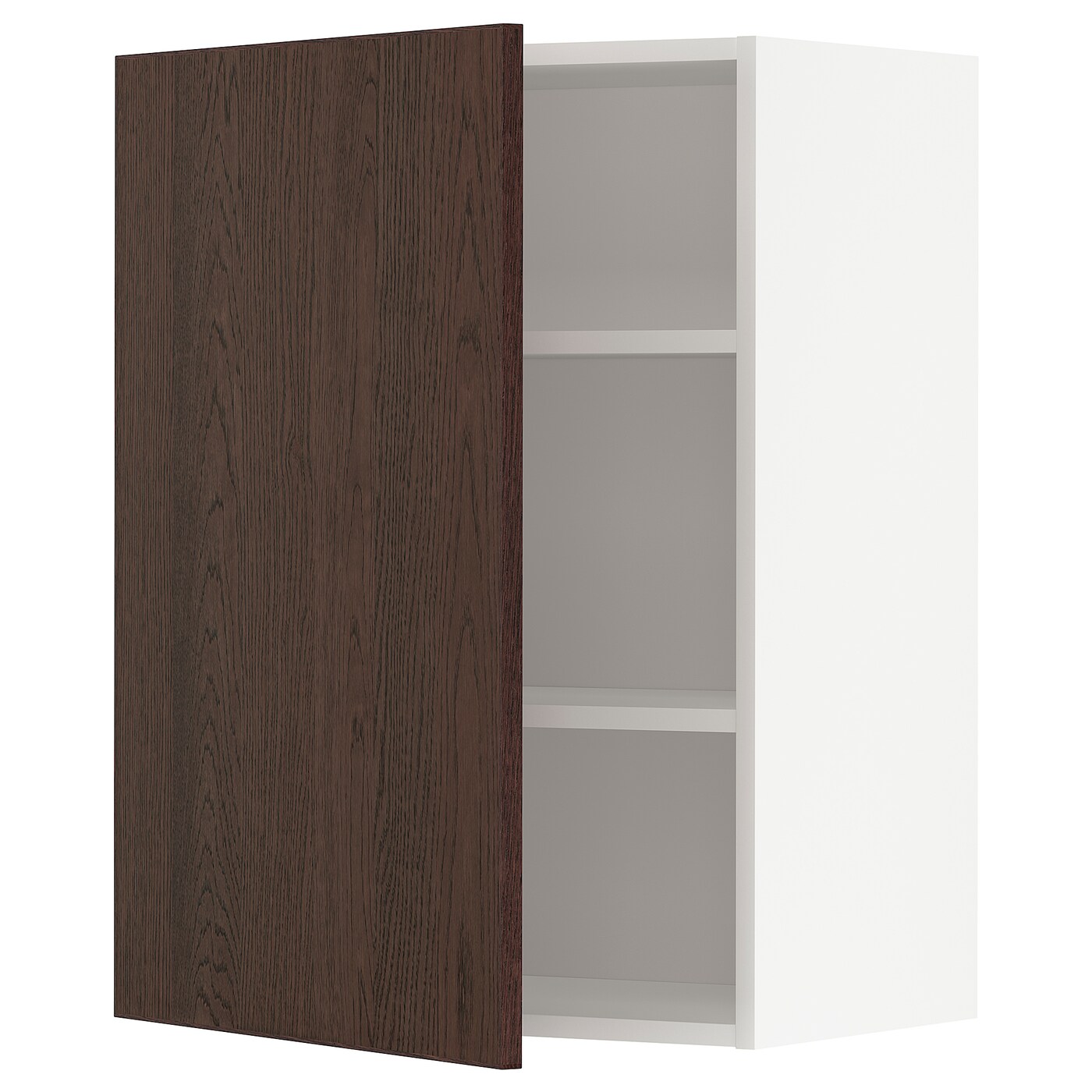 Навесной шкаф с полкой - METOD IKEA/ МЕТОД ИКЕА, 80х60 см, белый/коричневый